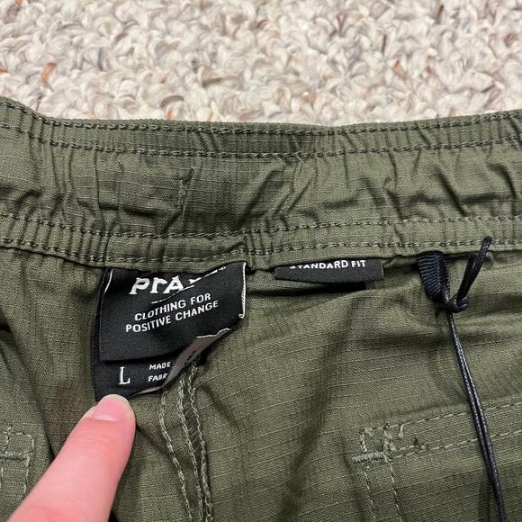 NWT Prana Double Peak Elastic Waist Short Sz L Green 8" Inseam Hiking Outdoor - Picture 2 of 6